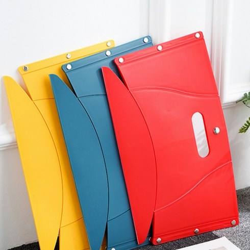 살림마루 휴대용 접이식 의자 3개 세트, 1세트, 빨강+파랑+노랑