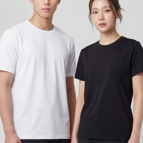 네파 남여공용 기능성 반팔티 1+1 화이트 블랙 2팩
