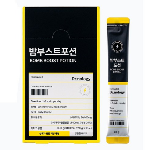 닥터놀로지 밤부스트포션 의사개발 장어 19마리 남성활력 고함량 L 아르기닌 마카 야관문 아연, 15개, 20g
