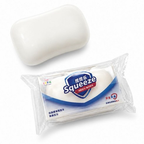 휴보그 비누 크런치 말랑이 슬라임 스퀴시, 1개, 80g, 화이트