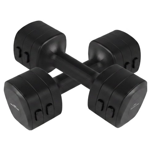 2in1 덤벨/5kg 무게조절 실내운동기구 블랙, 2개, 2.5kg
