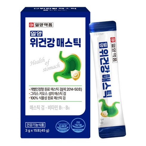 일양약품 정품 일양 위건강 매스틱 검 분말 스틱, 1개, 45g