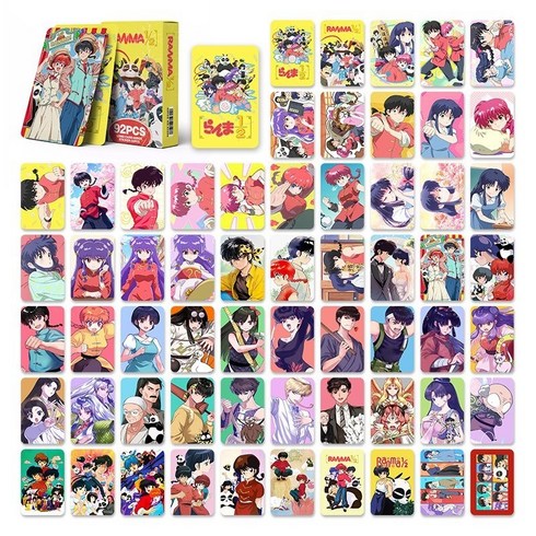 란마 1/2 포토카드 굿즈 LOMO 포카 60pcs + 미니 스티커 32pcs, 난마 옐로우, 1개