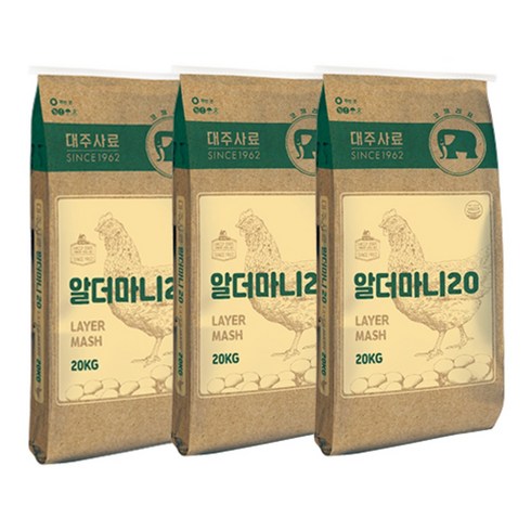 대주 알더마니20 산란중기 대용량 닭 병아리 사료, 3개, 20kg
