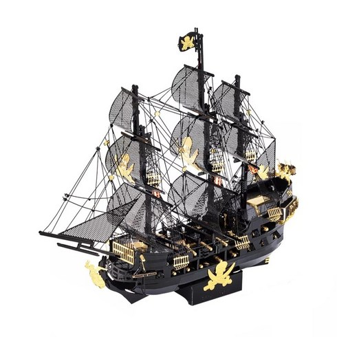 PIECECOOL 피스쿨 블랙펄 해적선 금속 퍼즐 3D 프라모델 조립 DIY 키트 에칭, 1개