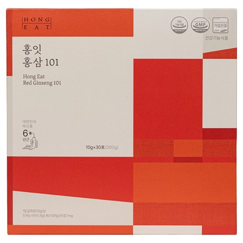 홍잇 홍삼101 프리미엄 스틱 30포 국내산6년근 홍삼 진세노사이드 7mg 면역력 기억력, 1세트, 300ml