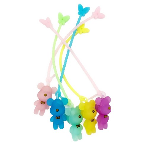 잘 끊어지지 않는 실리콘 줄 LED 곰돌이 골프 티걸이 티꽂이 5개모두 1세트, 5개, 색상혼합