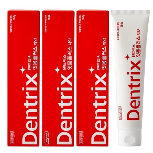 동국제약 덴트릭스 잇몸플러스 치약 160g 잇몸치약 잇몸케어 구취제거 잇몸약 에티즘함유 잇몸케어 프로젝트 마일드한 상쾌함, 3개