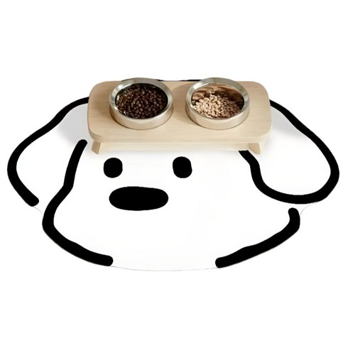 러비포포 강아지 고양이 식기 매트 흘림방지 논슬립 패드, 1개, 몽이