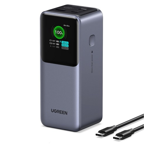 유그린 PD 130W 노트북 고속충전 대용량 보조배터리 20000mAh C타입, 35524, 혼합색상