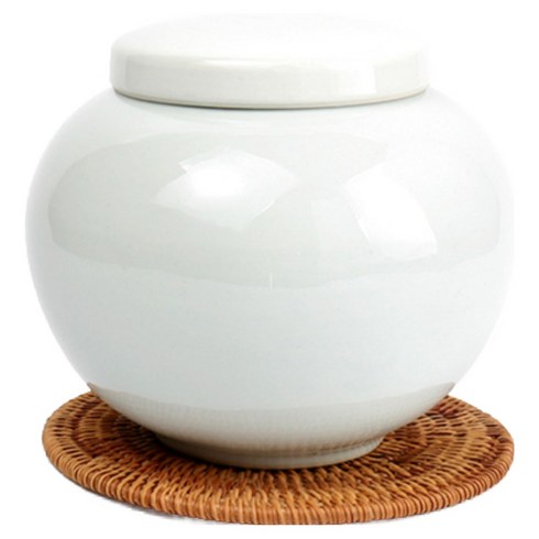 비채 백자 액막이 현관 풍수 달항아리 소금단지, 백자 달 항아리 2.4kg, 1개