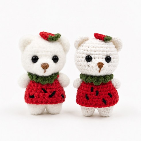 [DIY 패키지]코바늘 뜨개 수박 곰돌이 인형 4ea 만들기 키트 Pick Your, 누미, 1개