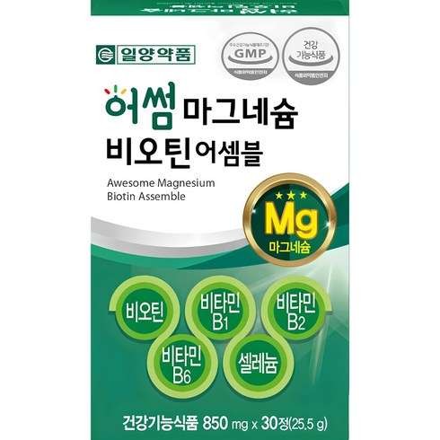 일양약품 마그네슘 비오틴 비타민B 영양제 25.5g, 30정, 1개