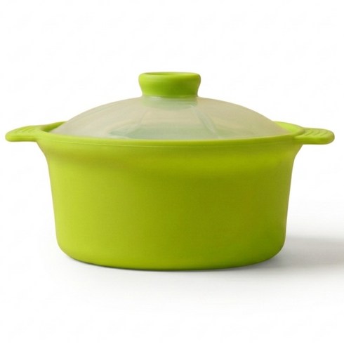 루리코리아 국산 실리콘 전자레인지 찜기 0.8L, 그린, 1개