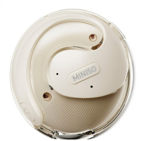 MINISO AI 음성 번역 블루투스 오픈형 귀걸이형 이어폰 스마트 실시간 번역기 외국어 언어 학습기, 화이트, X15 PRO