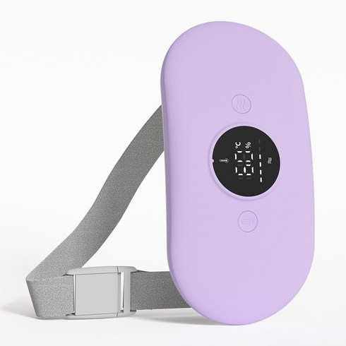 Gaayou 복부 온열 찜질기 생리통 허리 안마기 마사지기 6단 온도 6가지 진동 무선 USB 충전식, 퍼플, Gaayou-2115