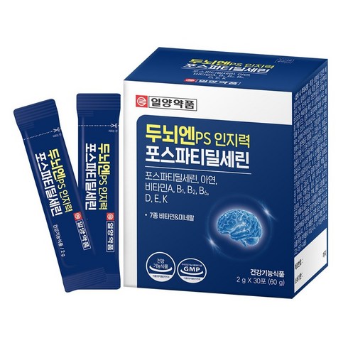 런칭 일양약품 두뇌엔 PS 인지력 포스파티딜세린 기억력 인지력 개선 두뇌건강 분말 스틱형, 1개, 30회분