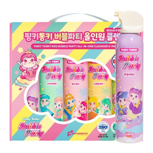 핑크공주 핑키통키 버블파티 올인원 클렌저, 300ml, 5개