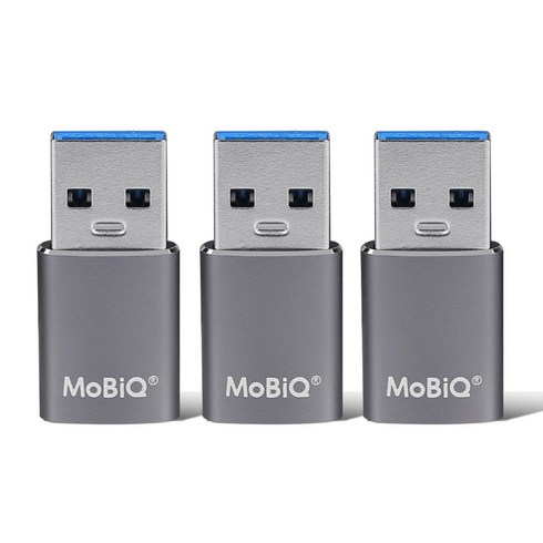 모비큐 A 타입 USB 3.2 to C타입 변환 OTG 10Gbps 고속 젠더 스페이스 그레이 3P, EM-ATC3P, 1세트