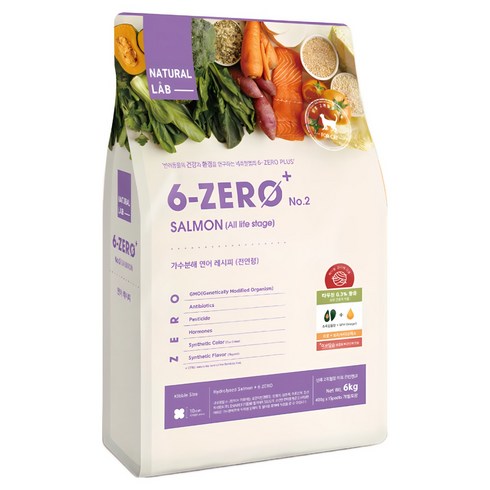 네츄럴랩 전연령 6 ZERO PLUS CAT 2 건식사료, 연어, 6kg, 1개