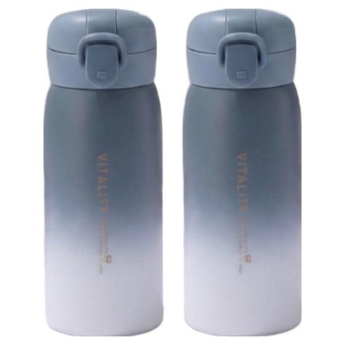 스피고 원터치 데일리 텀블러 1+1 어린이 완전밀폐 보온병, 1세트, 350ml, 8.퓨어블루+퓨어블루
