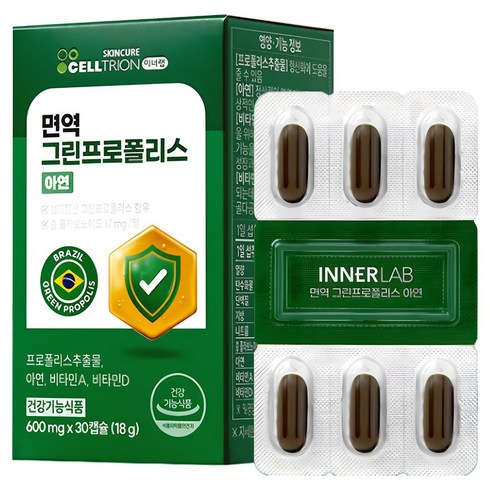 이너랩 면역 그린프로폴리스 아연, 30정, 3개