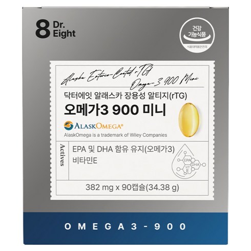 닥터에잇 알래스카 장용성 알티지(rTG) 오메가3 900 미니, 1박스, 90정