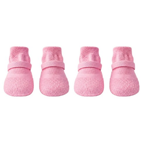 소미팻 강아지 신발보다 편한 양말신발 미끄럼방지 천연고무 산책신발 양말, 핑크, 1세트