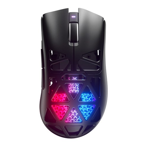 FURYCUBE G11 초경량 무선 게이밍 마우스 PAW3311 센서 메테오 볼캐노 다이내믹 RGB 3모드 연결 6단계 DPI 인체공학적 디자인 대용량 장시간 사용, 퓨어 블랙, G11마우스