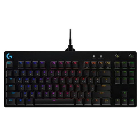 로지텍 PRO TKL GX BLUE 기계식 게이밍 유선 텐키리스 키보드, 혼합색상, YU0039, 청축