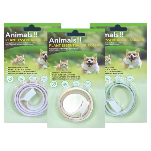 리리월드 강아지 고양이 천연 오일 벌레 퇴치 진드기 목걸이 세트, 3개, 10ml, 혼합 S(1-4kg)