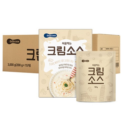 베베쿡 처음먹는 크림소스, 크림맛, 200g, 15개