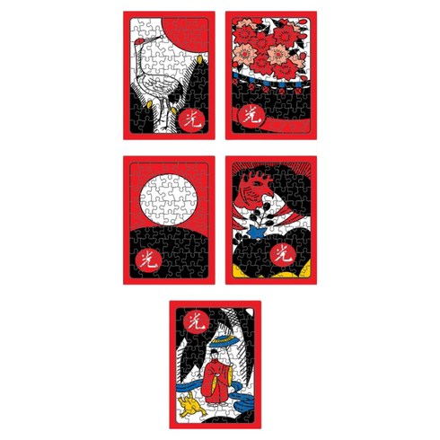 A3 치매예방 어르신 화투 고도리 지폐 퍼즐 세트 밑그림인쇄, 1개, 오광세트, 63피스