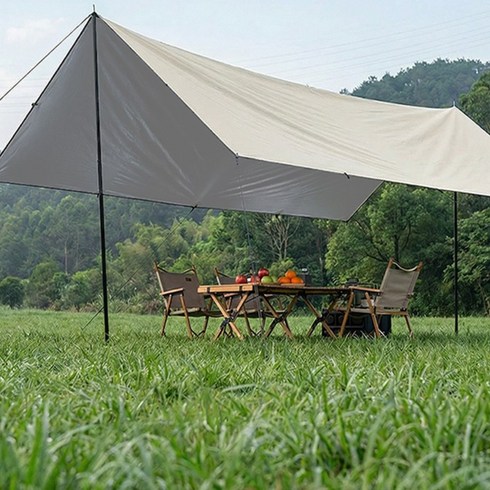 KAIROS OUTDOOR캠핑 타프 아웃도어 대형 실버코팅 줄의 색상 랜덤으로 발송됩니다, F-3X5