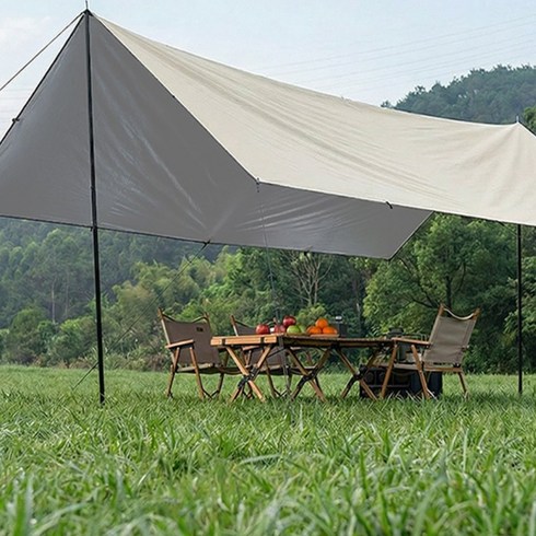 KAIROS OUTDOOR캠핑 타프 아웃도어 대형 실버코팅 줄의 색상 랜덤으로 발송됩니다, F-3X3