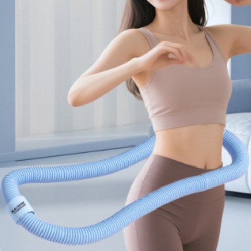 글로윅 무소음 뱃살 쏙 홈트 소프트 스프링 훌라후프 업그레이드 모델, 1개, 블루, 1.5kg