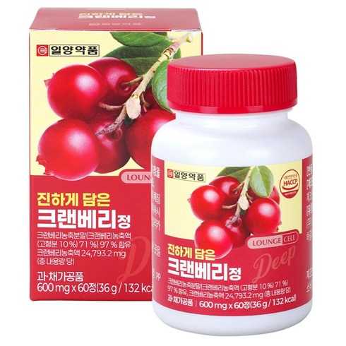 일양약품 진하게 담은 고함량 농축 크랜베리정, 1개, 60정
