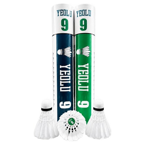 Yeolu 아마추어용 내구성 좋은 배드민턴 고급 오리깃털 셔틀콕, 1개, 12개입, 흰색