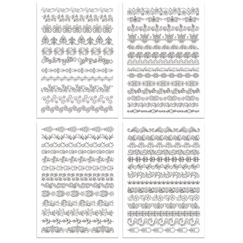 1세트 레이스 패턴 수공 재봉 수용성 자수 종이 안정기 297x210mm, 1개, 하얀색