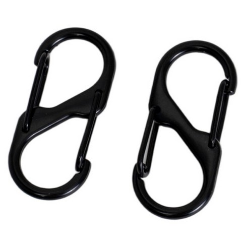 하루생활 다용도 s형 카라비너 s비너 잠금형 4cm 15p, 블랙, 15개