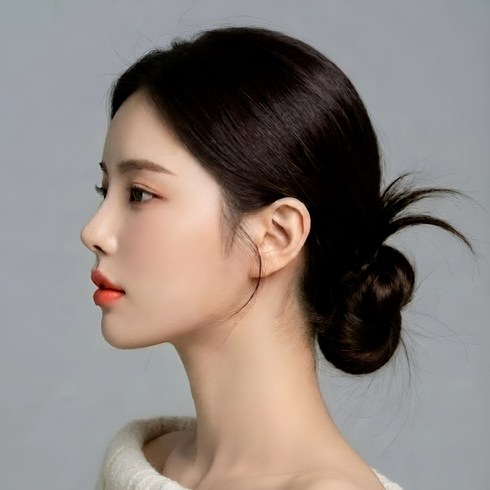 풍성한 가시번 집게핀 똥머리 가발, 2개, 다크 브라운