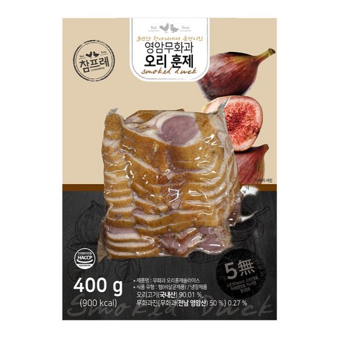 국내산 오리 당일발송 참프레 무화과 오리훈제 슬라이스, 20개, 400g