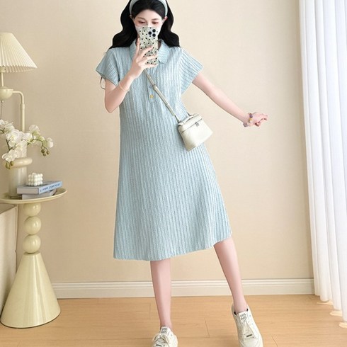 디한스 임산부 예쁜카라넥 고탄력 원피스