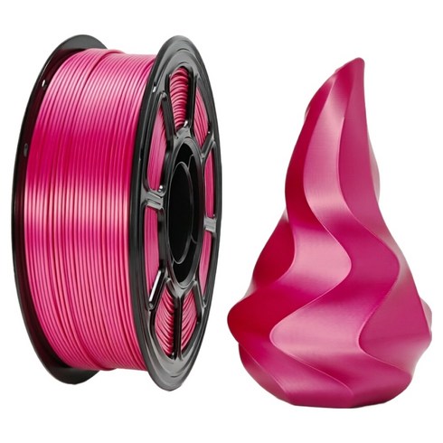 실크 광택 PLA+ 필라멘트 1.75mm 1kg 고인성 FDM 3D프린터 소재, 로즈 레드/Rose Red, PLA+ silk