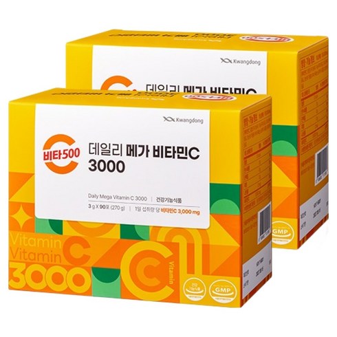 광동 비타500 데일리 메가 비타민C 3000 고함량 비타민c, 2개, 270g