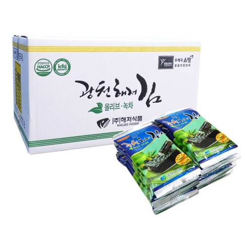 광천해저김 올리브녹차 미니도시락김 2g 240봉, 240개