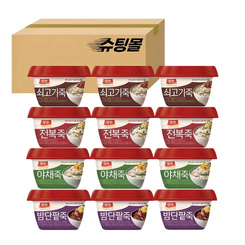 동원 양반 용기죽 쇠고기죽3+야채죽3+전복죽3+밤단팥죽3, 285g, 1세트