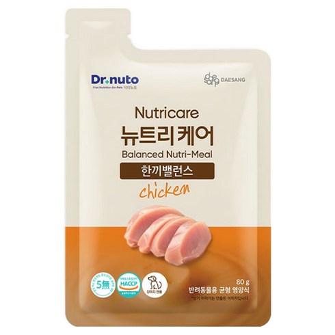 닥터뉴토 뉴트리케어 한끼밸런스 균형 영양식 강아지 습식 주식 사료 수분보충, 80g, 30개, 가수분해 닭고기