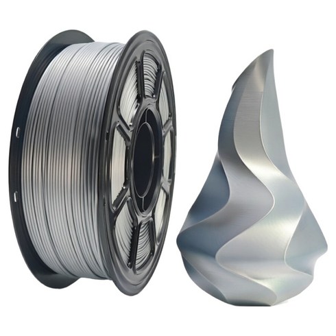 실크 광택 PLA+ 필라멘트 1.75mm 1kg 고인성 FDM 3D프린터 소재, 실버/Silver, PLA+ silk