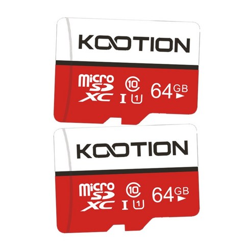 KOOTION 마이크로 SD카드 UHS-I U1 Class 10 고속 메모리카드, 2개, 64GB